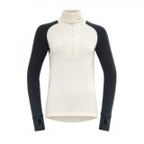 EXPEDITION SILK dámský dvouvrstvý rolák s půlzipem Ink/OffWhite