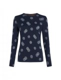 Wmns 260 Vertex LS Crewe FallFl, Midnight Navy/Snow/J