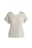 Wmns Merino Drayden Reversible SS Top Stripe, Ecru Heather/Glazen